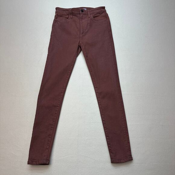 Joe's Jeans Ankle Skinny Women's 26 Maroon #45GLPSVI5748-LBL Mid Rise Saddleback - Picture 1 of 11